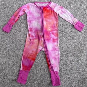 Little Sleepies Pink Tie-Dye Zippies